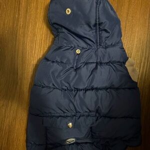 Dog Puffee Coat Navy with Hood Size Small